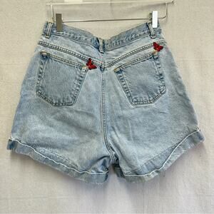 Vintage 90s JG Hook denim jean mom shorts butterfly patches 100% cotton size 14
